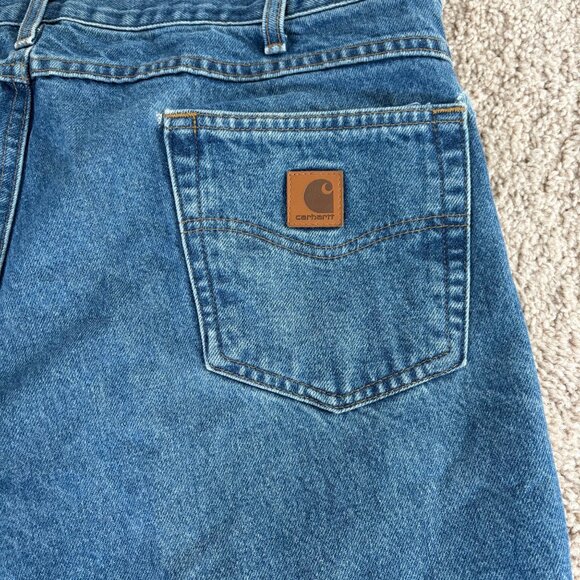 Carhartt Mens Traditional Fit Blue Denim Jeans40x30 100% Cotton Durable Workwear - Picture 3 of 8